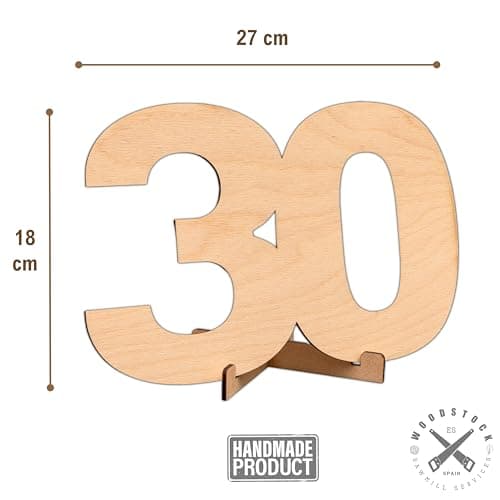 CUBIBOO ART Carte Anniversaire 30 Ans en Bois Avec support - Decoration Anniversaire 30 Ans Homme, Femme, Mariage