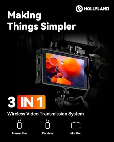 Hollyland Mars M1 Enhanced Caméra Field Monitor Transmetteur Transmission Vidéo sans Fil HDMI/SDI Émetteur Récepteur, 150M 1080p60 APP Surveillance, 5.5" 1000nit RGB Waveform Histogram Focus-3D-LUT