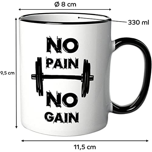 geschenke-fabrik.de Tasse avec inscription « No Pain No Gain »