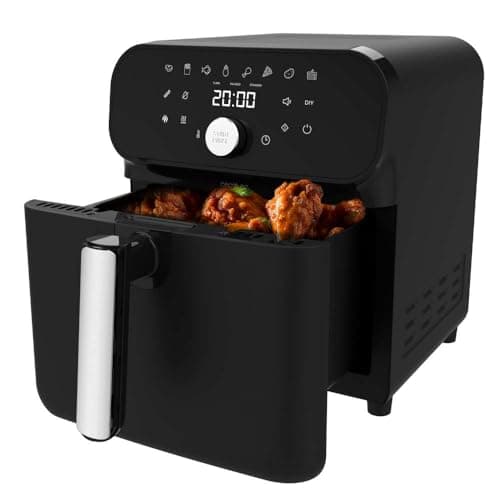 Cecotec Airfryer Cecofry Smokin' Duo 6000. Friteuse sans Huile, 6L Double Résistance, 2000W, 2 en 1: dorer et fumer, 13 menus, température réglable, écran tactile multifonctionnel.
