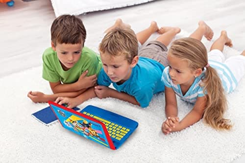 Lexibook Pat Patrouille Ordinateur Portable éducatif bilingue néerlandais/français, Jouet pour Enfant avec 130 activités d'apprentissage, Jeux et Musique, Bleu, JC798PAi10