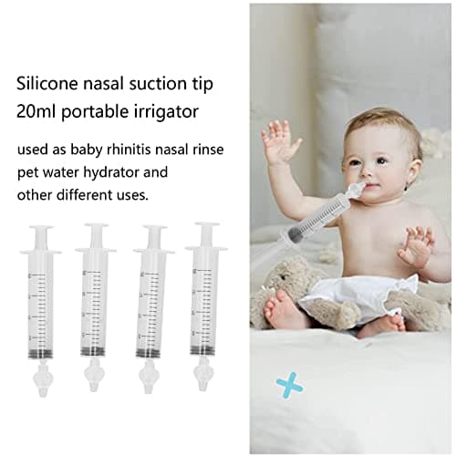 Lot de 4 pulvérisateurs de nez pour bébé - Réutilisable - 20 ml - Avec embout d'aspiration en silicone - Nettoyant nasal