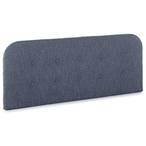 marcKonfort Tête de lit tapissée Saona 140x60 Couleur Bleu, Rembourré avec de la Mousse, pour lit 135cm Boutons en capitonné, 8cm d'épaisseur, système de Fixation Inclus.