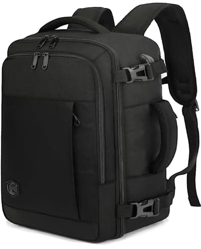 VANKEV Bagage Cabine 40x20x25 Pour Ryanair Sac à Dos Voyage Cabine Avion Bagage à Main Femme Homme 20L Sous Siege Bagage Sac De Voyage Pour Ordinateur Portable 14 Pouces Noir