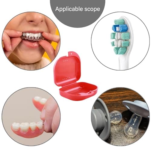 6 Pcs Boite appareil dentaire, Boite a dentier,Boite gouttiere dentaire,Mince Boîtes de Dentier,Boîtes de Rangement pour Prothèse Dentaire,Pour Prothèses,Gouttières et Protecteurs Dentaires