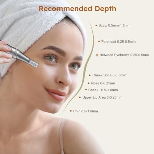 PELCAS Dermapen avec 9 Vitesses, Microneedling Pen Professionnel Réglable de 0 à 2,0 mm avec Écran LCD et 12 Aiguilles, Microneedling Pen Sans Fil Pour le Visage et le Corps