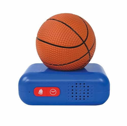 Lexibook, Basketball, Réveil veilleuse Ballon de Basket, Sons et mélodies, Ecran LCD rétro-éclairé, Lumineux, Snooze, Bleu / orange, RL800BA