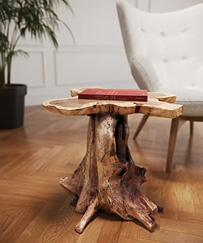 Kare Design Table d'appoint Tree, Nature-Marron, Bois Massif, Tronc d'Arbre, Style Rustique, Chaque Table Unique, Capacité de charge max 35kg, Décoration Chambre, Salon, Maison, 50x40x40 cm (H/L/P)
