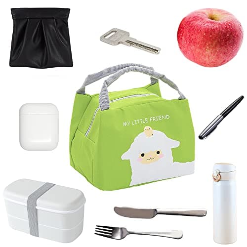 Hillylolly Sac Isotherme Repas Enfant Fille, Sac à Lunch Isolé, Panier Repas Enfant, Mini Sac Isotherme Repas Enfant, Sac Lunch Femme Multipurpose, pour le Transport de Nourriture (Mouton)