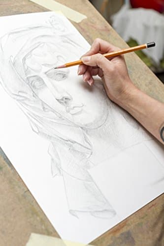 Clairefontaine 975020C Bloc Collé Cray'ON - 50 Feuilles Papier Dessin Blanc au Grain Fin - A4 21x29,7 cm 120g - Idéal pour le Dessin et le Croquis au Crayon