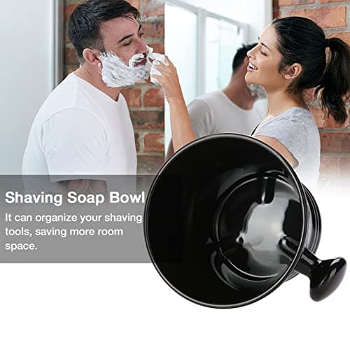 Bol de Rasage, Bol de Savon à Raser En Plastique 2 Couleurs, Bol de Crème En Mousse Ideal Men Pour la Maison(Noir)