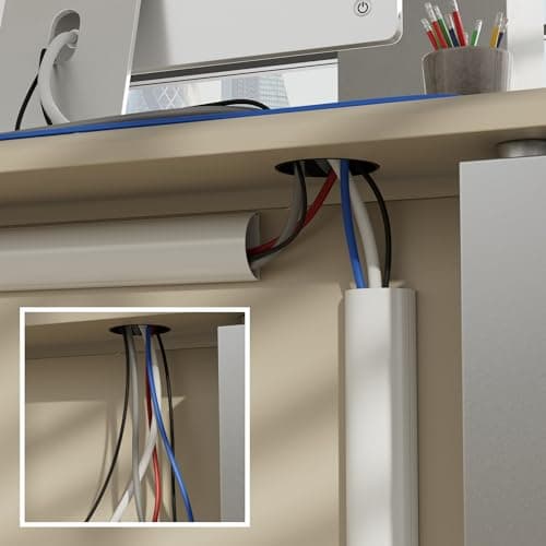 D-Line 50x25mm Moulure Décorative en Demi-Cercle |1M5025W | Goulotte Électrique | Cache-Câble | 1m Longeur, Blanc
