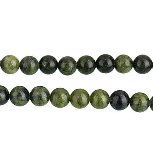 Perles de jade de Taïwan naturelles en pierre précieuse et polie, mates, rondes, 4 mm 6 mm 8 mm 10 mm Vert, Pierre, vert, 10mm, 12 Stück Poliert