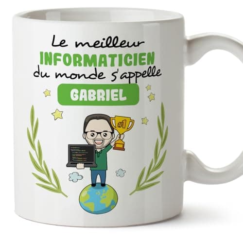 Mugffins Tasses Personnalisables pour INFORMATICIEN homme - En Français - Cadeau Personalisé- Tu Meilleur du Monde - 11 oz / 330 ml