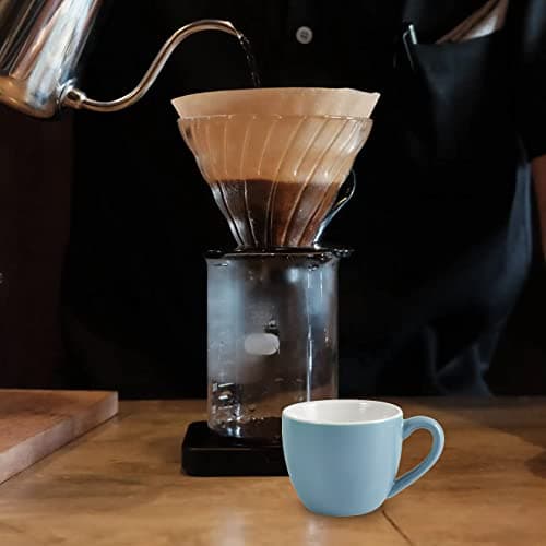 homEdge Lot de 6 mini tasses à expresso Procelain - 90 ml - Bleu clair