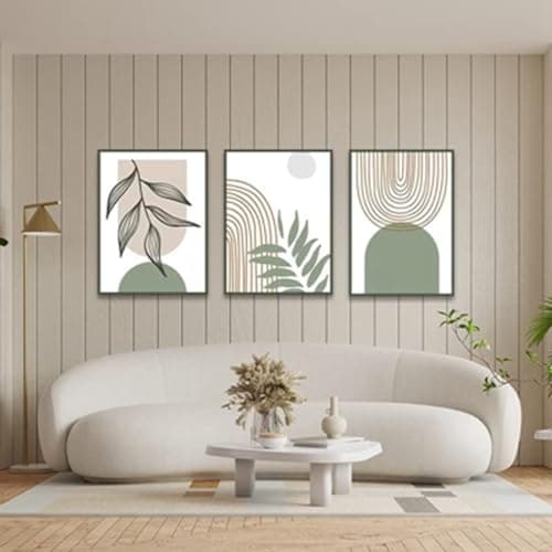 MKHFUW Lot de 3 posters, motifs de feuilles botaniques abstraites, art mural, style bohème, abstraits, dessin au trait de femme, sans cadre, design 11, 3 pièces - 20 x 30 cm