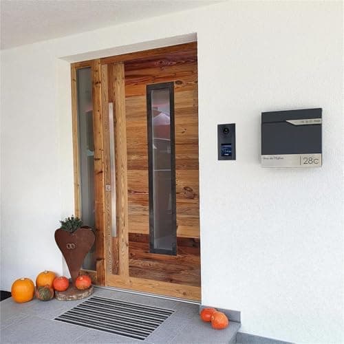 Metzler Boîte aux Lettres Murale avec Porte-nom, Design Moderne avec Compartiment à journaux Anthracite RAL 7016, Personnalisable avec Plaque Nominative en Acier Inoxydable V2A | Modèle Siebert...