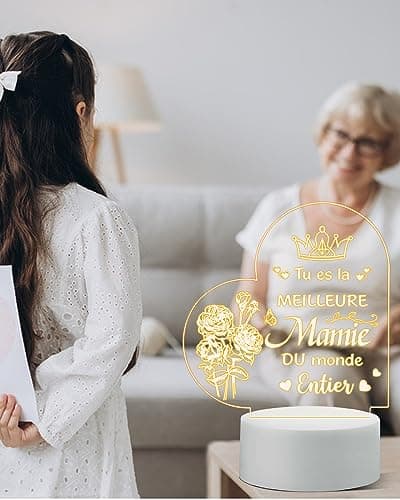 VICTERR Cadeau Mamie Anniversaire, Cadeau Fete Des Grand Mere, Veilleuse Led Cadeaux D'anniversaire, Lampe Cadeaux Pour Mamie Original, Cadeau Mamie Original Idée Cadeau Fete Des Mamies, Grand Mère