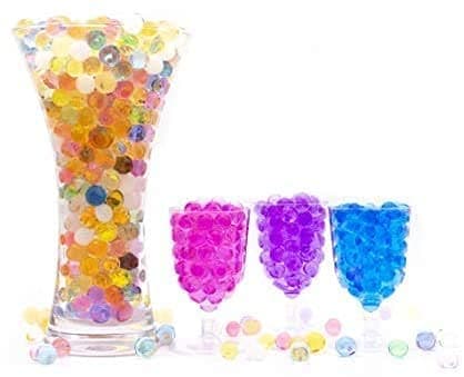 Risai Water Balls, Crystal Gel Beads Perfect for Hydrogel Plants Vase Filler, Centerpiece Silicone Orbs, Non-Toxic Clear Jelly Gems, Growing Bead 600pcs Multi, 10g