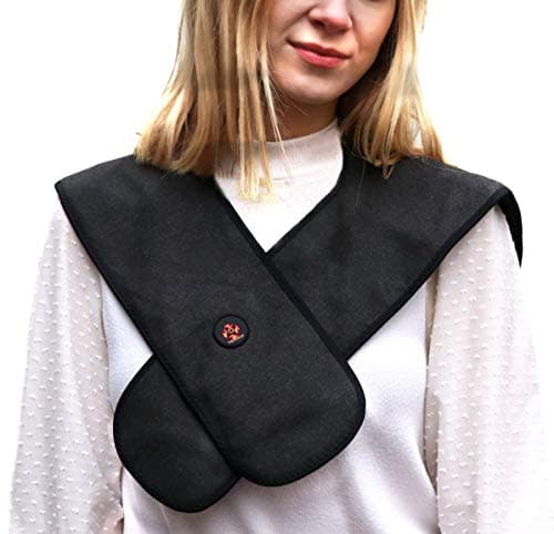 Thermrup Coussin chauffant infrarouge lointain - Fonctionne avec batterie - Pour le cou et les épaules - Avec 3 niveaux de température (M)