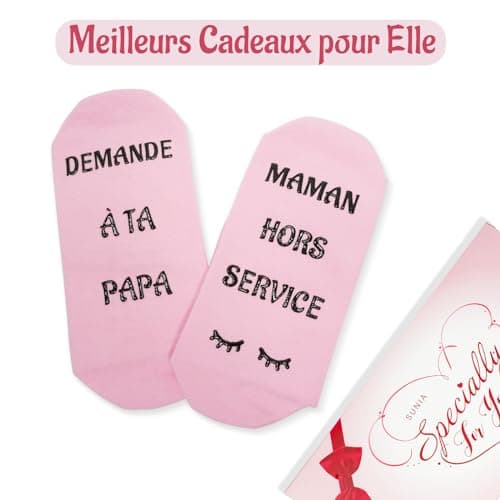 Sunia Cadeau Noel Femme, Chaussettes Humour Femme 39 42,Cadeau Femme Original Utile,Chaussettes Rigolotes Femme,Cadeau Maman Mamie Soeur Nounou,Cadeau Rigolo Anniversaire Saint Valentin Fete des Meres