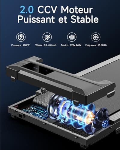 Tapis de Marche Course Walking Pad - Bureau Compact Petit Mini Treadmill Home Maison Courses Silencieux Portable Roulant Motorise Electrique Machine 6KM/H Vitesse Réglable