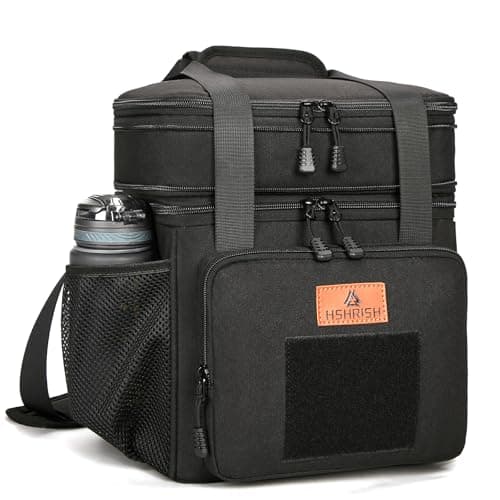 HSHRISH Sac Isotherme Repas,Sac Isotherme Double Couche pour Hommes et Adultes, étanche et Durable pour Le Travail, l'extérieur et Le Pique-Nique 15L, Noir