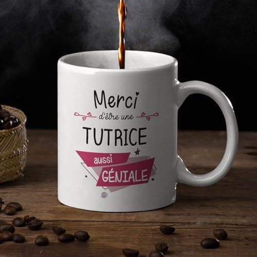 Planetee Mug Merci Tutrice Géniale | Tasse Idée Cadeau Collègue Travail Retraite