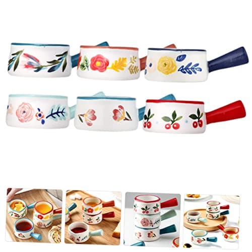 YARNOW 6 Pièces Petit Pot à Lait en Céramique Crémier De Lait De Café Mini Pichet à Sauce Pichet De Service Pot à Crème pour Pots à Crème en Céramique Concentré Tasse De Lait