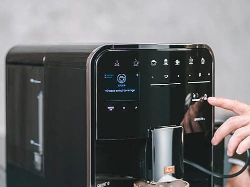 Melitta Barista TS Smart Noire, Machine à Café à Grain avec Broyeur, Connectée, Système One Touch, Double bac à grains, 21 spécialités, Mode 1 à 2 Tasses, Automatique, Écran Couleur TFT, F850-102
