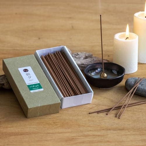 Asayu Japan Bâtons Encens Japonais Traditionnels Parfum Patchouli 40 g - pour Méditation, Détente, et Yoga - Fabriqué au Japon Artisanalements