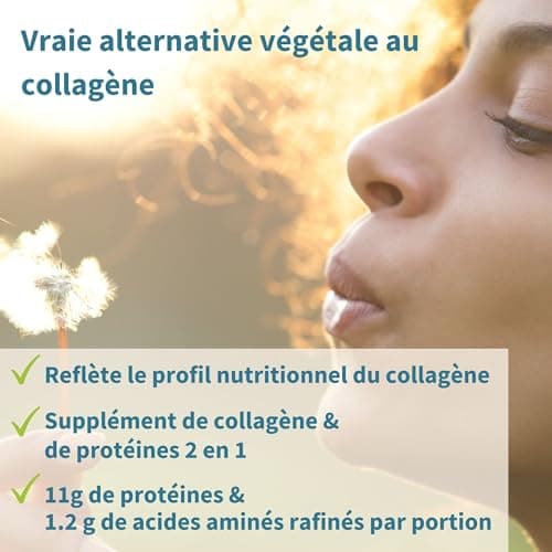 Collagène Vegan en Poudre Avancé avec Vitamine C, 11 g de Protéines, 21 Acides Aminés (y compris Glycine), Peptides de Collagène 100% Végétale, Non Aromatisé, 35 portions – par Igennus