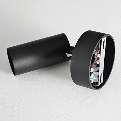 ouglres Applique Murale Noire Avec Interrupteur,2 Packs d'Appliques Murales En Bois Design Rétro En Aluminium,Applique Murale Intérieure Éclairage Compact Salon Chambre,Gu10(Ampoule Non Incluse)