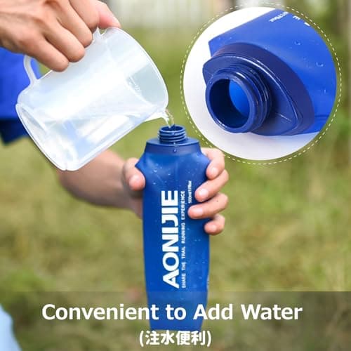 Azarxis Gourde Souple Flasque Running Gourde Sport Pliable Poche Hydratation Flacon Bouteille d'eau pour Randonnée Marathon (500ml)