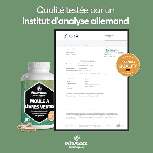 Moule Verte de Nouvelle Zélande 1500 mg - Omega 3 et Glycosaminoglycanes - 300 Gélules Poudre de Moules à Lèvres Vertes - Complément Alimentair pour Cartilage et Articulations