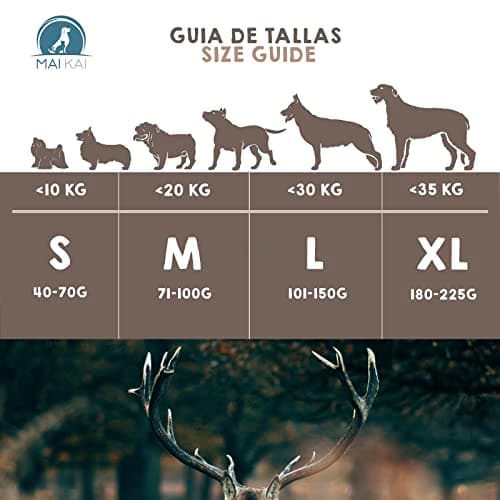 MAIKAI Lot de 2 Bois de Cerf Tranché pour Chien Taille M - Os à Mâcher pour Chien jusqu'à 20 kg - Corne de Cerf Résistant - Favorise l'Higiéne Dentaire et l'Haleine - Jouet Naturel pour Chien