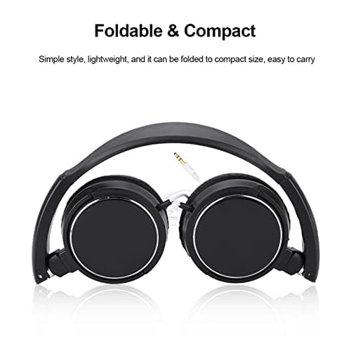 Elprico Casque PC, Casque Filaire Compact Pliable stéréo HiFi Musique Prise en des écouteurs Carte TF