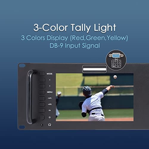 D71 Dual 7 inch 3RU Broadcast IPS 1280x800 HD LCD Rack Mount Monitor 3G SDI HDMI AV entrée et Sortie
