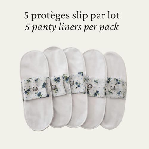 Fait main en France: Lot de 5 Protège-slips Lavable - 100% Coton (S)