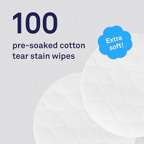 Petpost | Lingettes Anti-Taches de Larmes - 100 lingettes en Coton - Meilleur Traitement Naturel Anti-croûtes pour Yeux pour Fourrure Blanche-sans Produits Chimiques et sans Javel - 100 CT.