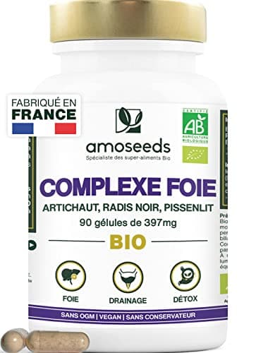 Détox Foie BIO | Puissant Détoxifiant, Draineur, Améliore la Digestion | Artichaut, Radis Noir, Pissenlit | 90 Gélules Vegan | Qualité Supérieure, Fabriqué en France
