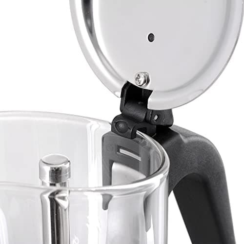 GRÄWE Cafetière à expresso en acier inoxydable avec verseuse en verre, compatible induction et tous types de feux, passe au lave-vaisselle, 4 tasses, 160 ml