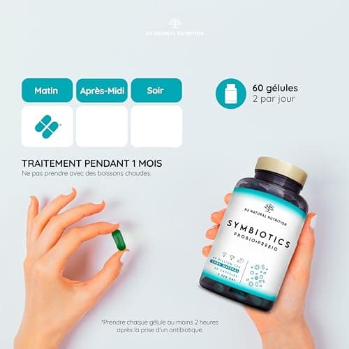 Probiotique Flore Intestinale avec inuline pour une efficacité maximale. Ferments Lactiques. Lactobacillus rhamnosus. 40 Milliards de Bactéries UFC/jour. 6 souches. 60 Capsules. N2 Natural Nutrition