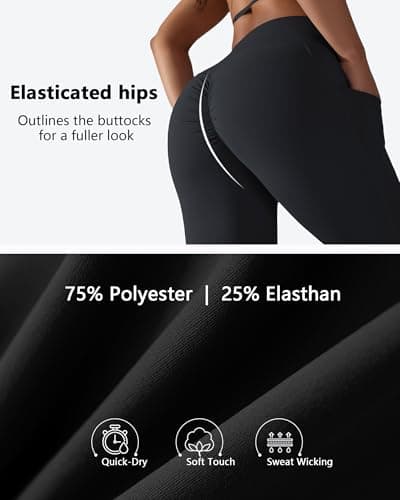 JTSONN Leggings de Sport pour Femmes Taille Haute Long Opaques Pantalons de Yoga avec Poches Collants de Fitness Yoga Gym Course