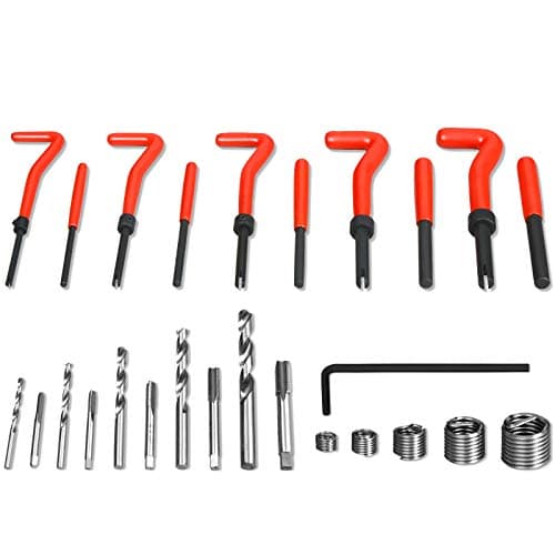 YRHome Kit d'outils de réparation de filetage 131 pièces pour voiture - Manchon fileté - Moteur M5 M6 M8 M10 M12