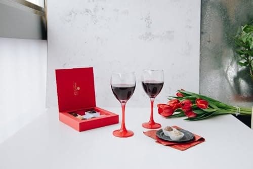 Glasmark Krosno Verres À Vin Set De 6 Verres À Vin Blanc 300Ml Verre Vin Rouge Verres A Pied Ensemble De Verres À Vin Jambe Rouge