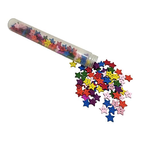 Lot de 160 boutons à coudre, en forme d'étoile, boutons en bois, boutons pour travaux manuels, boutons de couture, boutons pour décorer, boutons pour vêtements, (étoile)