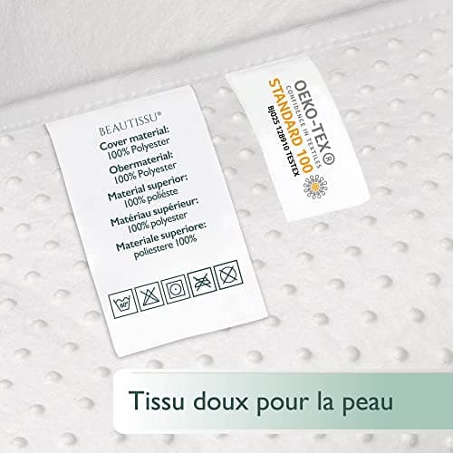 Beautissu Protege Matelas BEAUTECT - Isolateur sommier à Lattes - avec Picots Souples – Aleze Protege Matelas Lavable – sous-Matelas Blanc 70x140cm