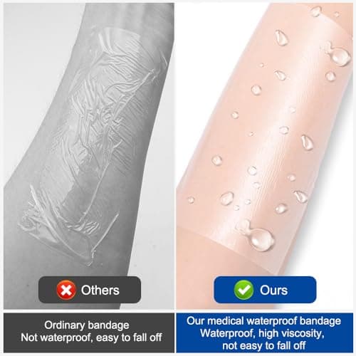 5cm X 10m Bandage Transparent Imperméable Pansement Tatouage Waterproof Etanche Post Surgical film de tatouage, Transparent AdhéSif Médical Bandage Sparadrap Anti-Allergique pour Sport Natation