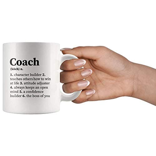 Panvola 'Coach Noun Definition Character Builder ' Pour Coach Team Manager Office Boss Appréciation Nouveauté inspirante Tasse à café en céramique 11 oz